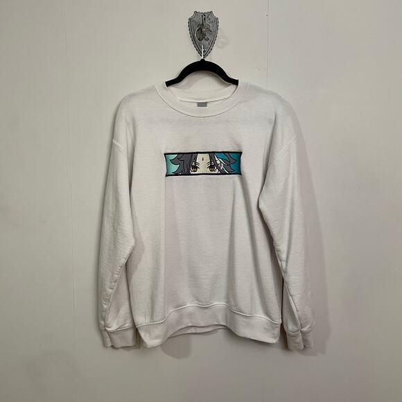Genshin Impact M/M Gildan embroidered character pullover sweater white anime - Picture 1 of 8